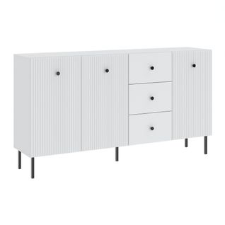 Buffet Bas Viena 3 Portes - 3 Tiroirs Blanc - Noir