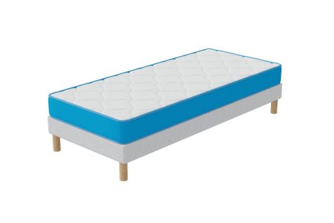 Ensemble Matelas Mousse 90x190 Fresh Memory Hauteur 15cm + Sommier