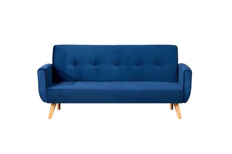 Canapé Scandinave Convertible 3 Places Velours Bleu Nuit Malmo