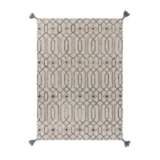 Tapis De Salon Leo En Laine - Beige - 120x170 Cm