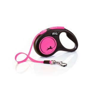 Laisse New Neon M Tape 5 M Black/ Neon Pink Flexi Cl21t5-251-s-neop