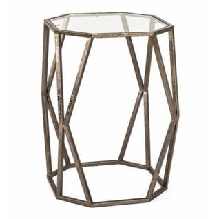 Table D'appoint Design En Verre "nila" 50cm Bronze
