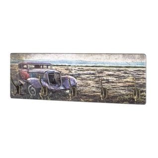 Patère Murale Vintage "voiture" 60cm Multicolore