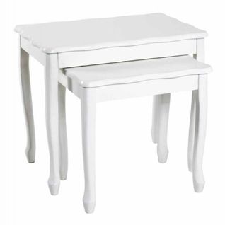 Lot De 2 Tables D'appoint "roman" 48cm Blanc