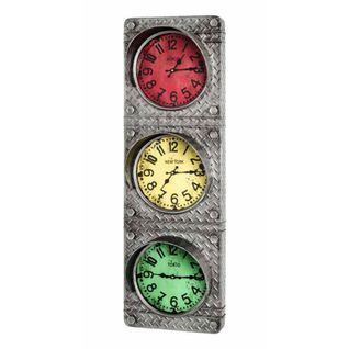 Horloge Murale Vintage "feu Circulation" 100cm Gris