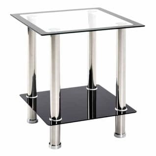 Table D'appoint En Verre "sacha" 46cm Noir