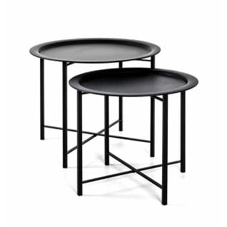 Lot De 2 Tables D'appoint Design "gabin" 62cm Noir