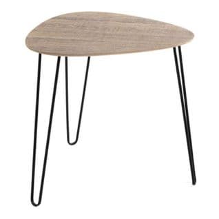 Table D'appoint Design "rodry" 48cm Chêne Et Noir