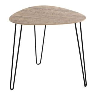 Table D'appoint Design "rodry" 43cm Chêne Et Noir