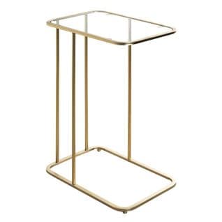 Table D'appoint Design "verre Trempé" 65cm Or