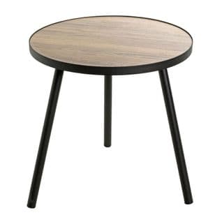 Table D'appoint Design "qanaq" 52cm Noir et Chêne