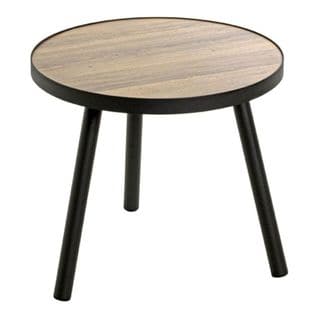Table D'appoint Design "qanaq" 40cm Noir et Chêne