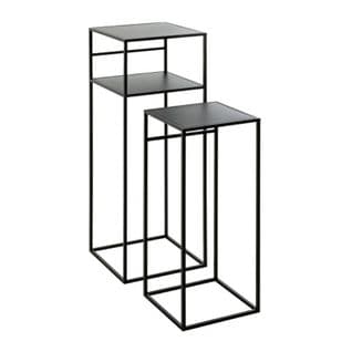 Lot De 2 Tables D'appoint Design "mino" 85cm Noir