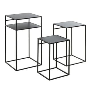 Lot De 3 Tables D'appoint Design "mino" 64cm Noir