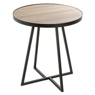 Table D'appoint Design "doliba" 52cm Noir Et Chêne