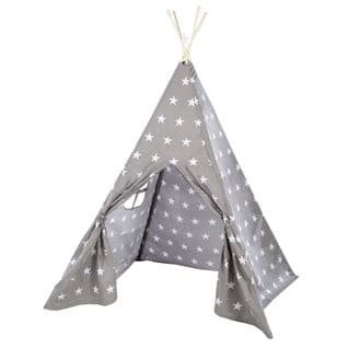 Tipi Indien Pour Enfant En Tissu Gris Imprimé Étoiles - Little Stars