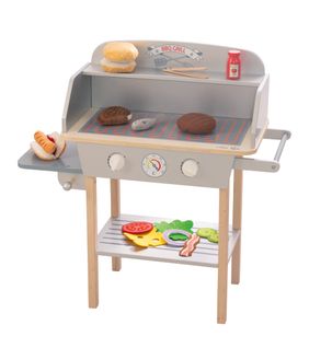 Jouet Barbecue en Bois pour Enfant - Cuisine Extérieur + Accessoires - Multicolore