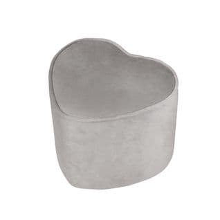 Tabouret Enfant En Forme De Coeur "Lil Sofa" - En Velours Doux - Gris