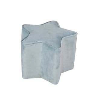 Tabouret Enfant En Forme d'Étoile "Lil Sofa" - En Velours Doux - Bleu Clair