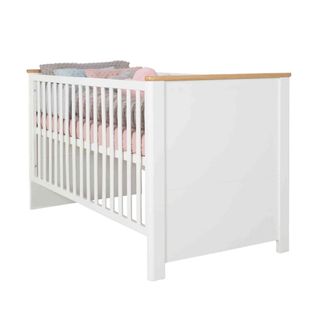 Lit Bébé Évolutif En Bois Chêne Et Blanc Ava 70x140