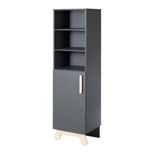 Étagère Sur Pied "Jara" - Pour Chambre D'enfant - Anthracite / Bois Massif