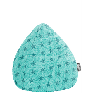 Pouf Fluffy Stars L Turquoise