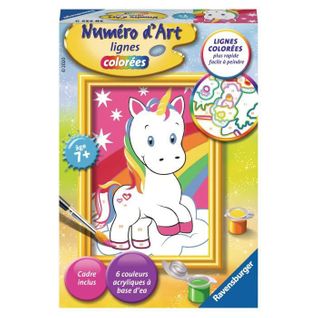 Numéro D'art - Mini Format - Adorable Licorne - - Kit Complet De Peinture Au Numéro - Des 7 Ans