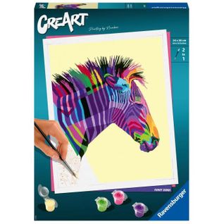 Creart - Grand - Zebre - - Coffret Complet - Peinture Au Numéro Adulte - Des 12 Ans