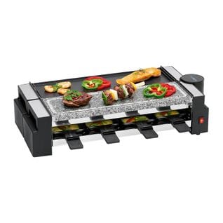 Raclette Gril Avec Pierre Chaude 8 Personnes Clatronic Rg 3678 Noir