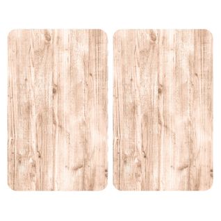 2 Couvre-plaques Universel Design Naturel - 30 X 52 Cm - Effet Bois