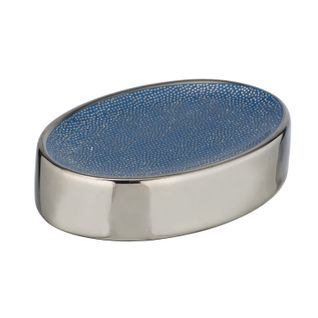 Porte Savon Design Nuria - Bleu Et Argent