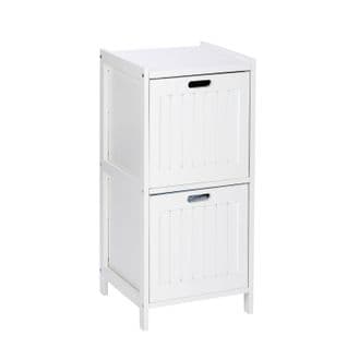 Etagère De Salle De Bain Bord De Mer Olso - L. 36 X H. 76 Cm - Blanc