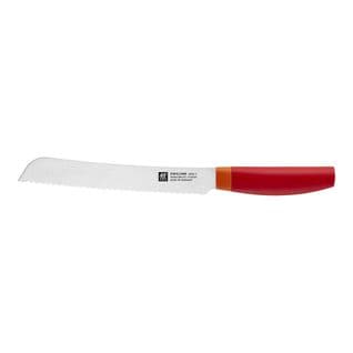 Couteau à Pain Now S, Lame 20 Cm, Acier Formule Spéciale, Tranchant En Dents De Scie, Rouge