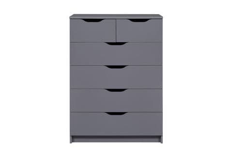 Commode Haute Silenzia 6 Tiroirs Gris Graphite