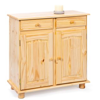 Buffet 2 tiroirs 2 portes PAMINA en Bois Massif Naturel