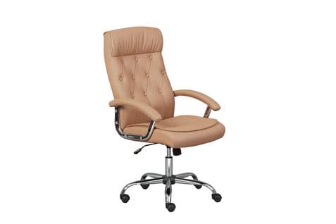 Fauteuil De Bureau Avec Roulettes DARIANA Marron Clair