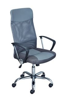 Fauteuil De Bureau Avec Roulettes TORINO Gris Mesh Tissu Respirant