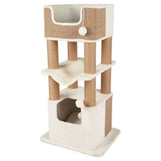 Arbre À Chat Lucano H110 Cm Blanc Et Taupe - Tri44669