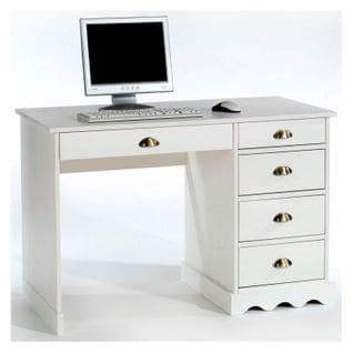 Bureau En Pin Colette, Lasuré Blanc