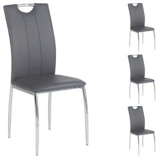 Lot De 4 Chaises Apollo, En Synthétique Gris