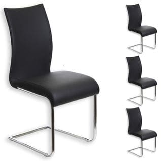 Lot De 4 Chaises Aladino, En Synthétique Noir