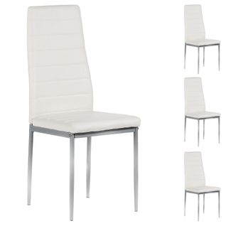 Lot De 4 Chaises Nathalie, En Synthétique Blanc