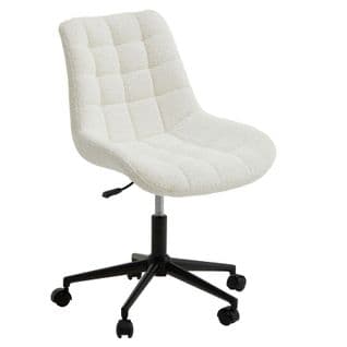 Chaise De Bureau Task En Tissu Bouclé Pilou Blanc