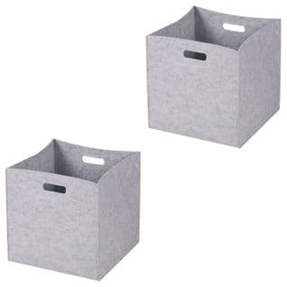 Lot De 2 Boîtes De Rangement Felt, En Feutrine Gris