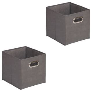 Lot De 2 Boîtes De Rangement Pacifico, En Tissu Gris Foncé