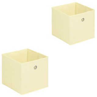 Lot De 2 Boîtes De Rangement Ela, En Tissu Beige