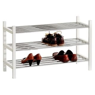 Etagère à Chaussures Resa, 3 Tablettes, Laqué Blanc