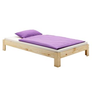 Lit Futon Thomas, En Pin Massif, 90 X 200 Cm, Vernis Naturel