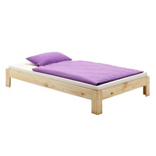 Lit Futon Thomas, En Pin Massif, 140 X 190 Cm, Vernis Naturel