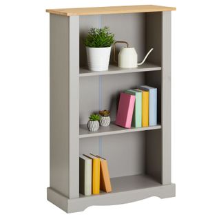 Etagère Tequila Style Mexicain, 2 Tablettes, En Pin Massif Lasuré Gris Et Brun